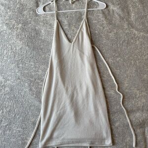 Cream Knit Halter Dress